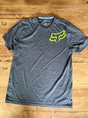 Fox Racing Men's Large Heather Gray T-Shirt with Neon Logo